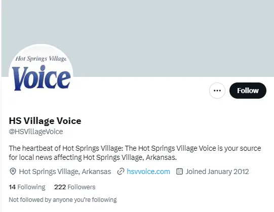 HS Village Voice twitter profile screenshot