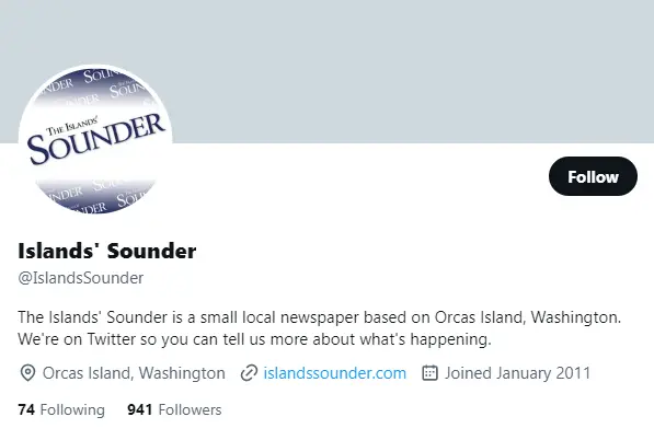 Islands' Sounder twitter profile screenshot