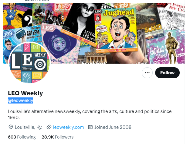 LEO Weekly  twitter profile screenshot