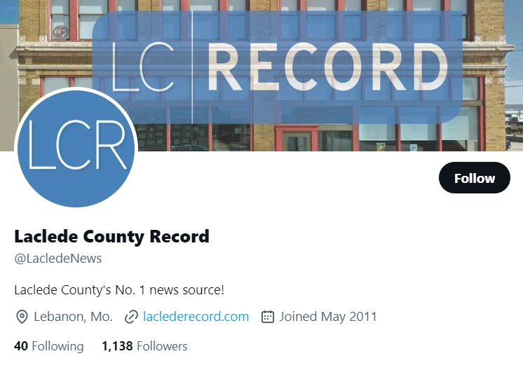 Laclede County Record twitter profile screenshot