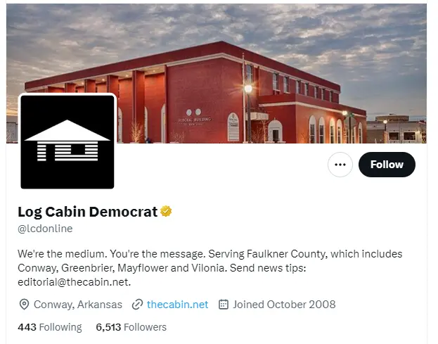 Log Cabin Democrat twitter profile screenshot