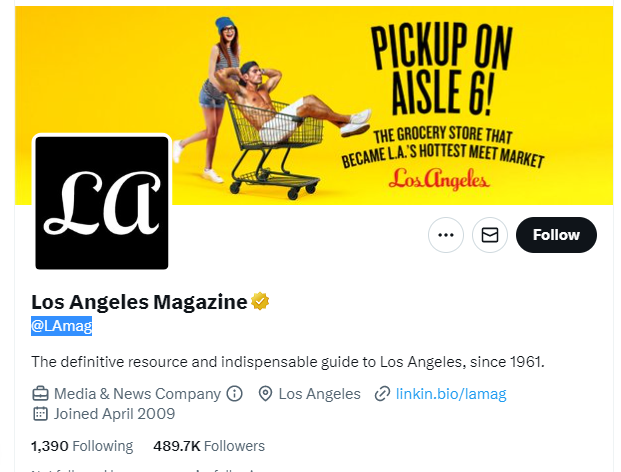 Los Angeles Magazine twitter profile screenshot