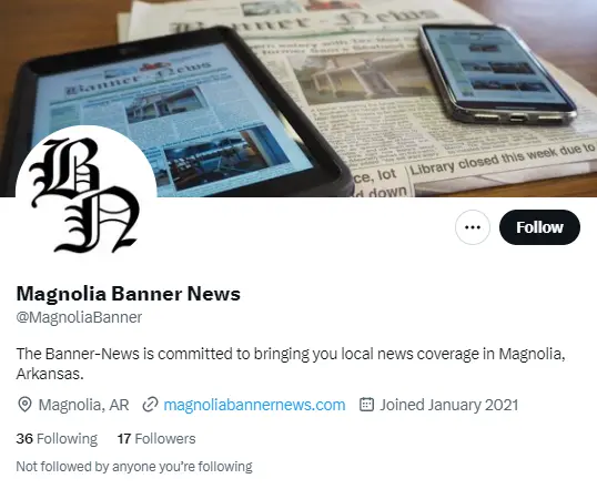 Magnolia Banner News  twitter profile screenshot