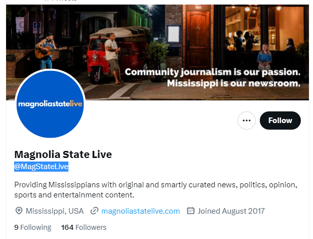 Magnolia State Live twitter profile screenshot