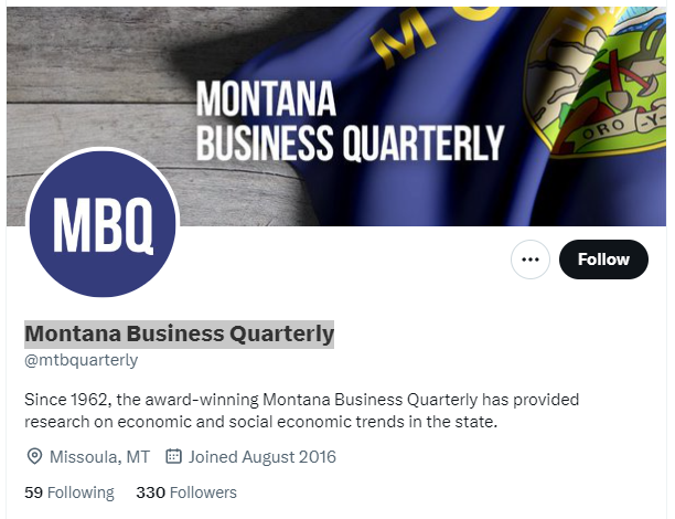 Montana Business Quarterly twitter profile screenshot