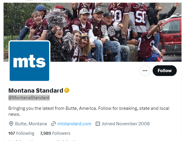 Montana Standard twitter profile screenshot