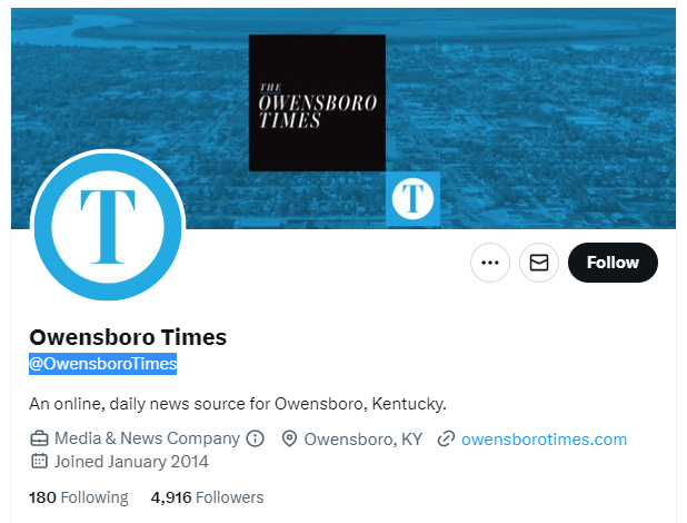 Owensboro Times  twitter profile screenshot
