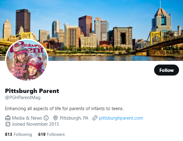 Pittsburgh Parent twitter profile screenshot