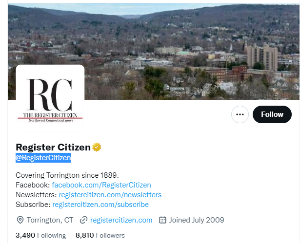 Register Citizen twitter profile screenshot