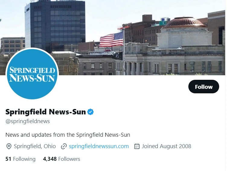 Springfield News-Sun twitter profile screenshot