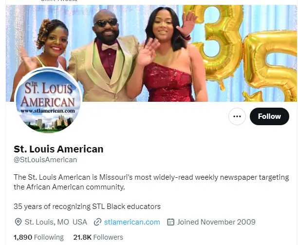 St. Louis American twitter profile screenshot