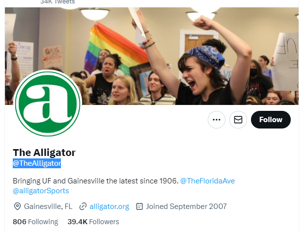 The Alligator twitter profile screenshot