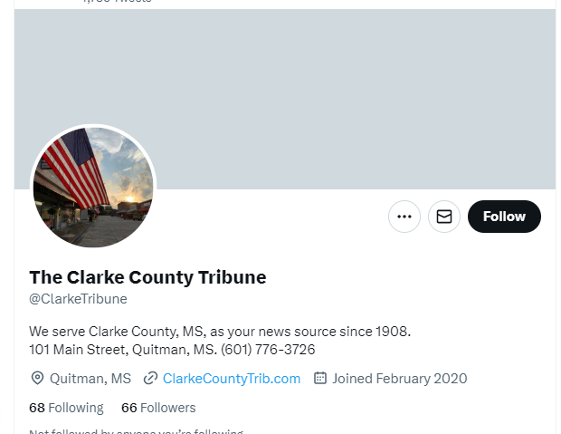 The Clarke County Tribune twitter profile screenshot