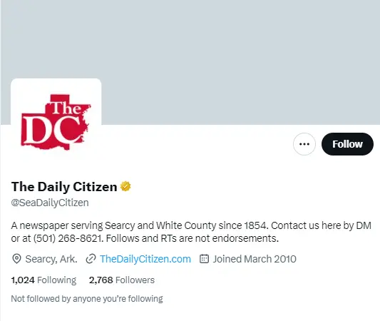 The Daily Citizen twitter profile screenshot