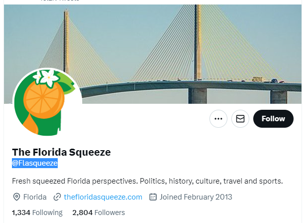 The Florida Squeeze twitter profile screenshot