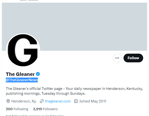 The Gleaner twitter profile screenshot