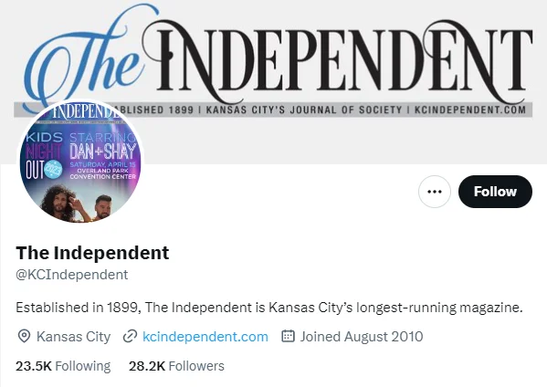 The Independent twitter profile screenshot