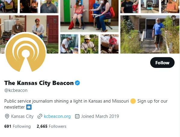 The Kansas City Beacon Twitter profile screenshot
