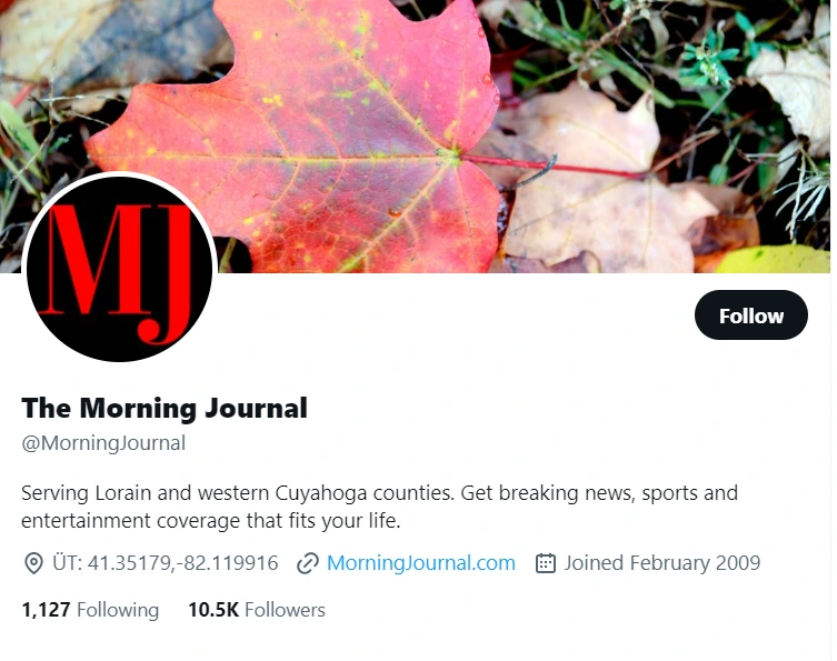The Morning Journal twitter profile screenshot