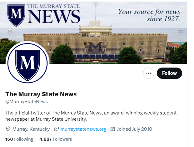 The Murray State News twitter profile screenshot