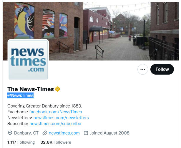 The News-Times twitter profile screenshot
