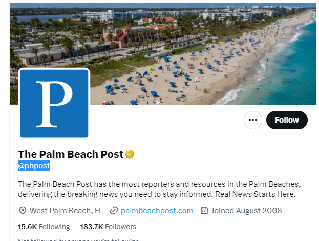 The Palm Beach Post twitter profile screenshot