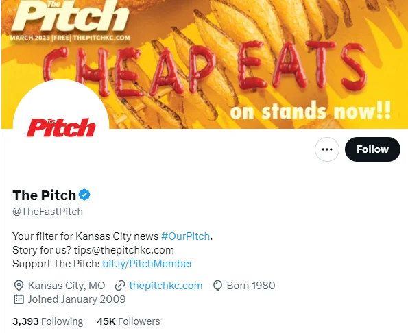 The Pitch twitter profile screenshot