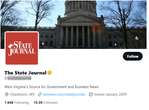 The State Journal twitter profile screenshot