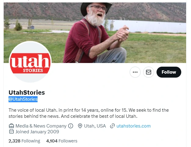 UtahStories twitter profile screenshot