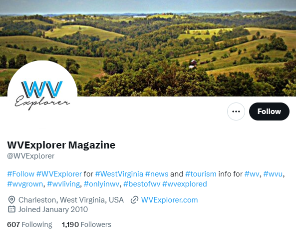 WVExplorer Magazine twitter profile screenshot