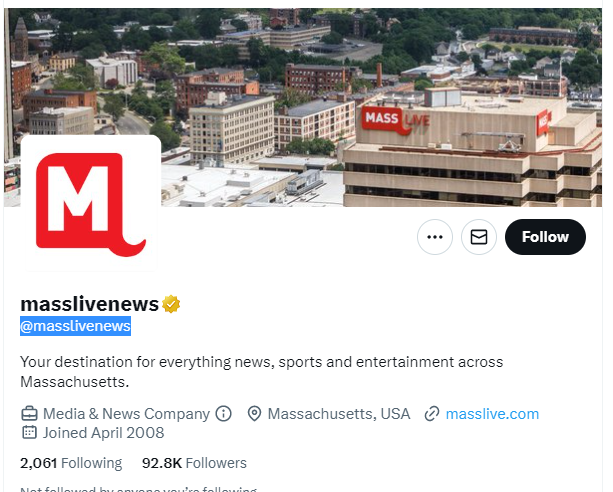masslivenews twitter profile screenshot