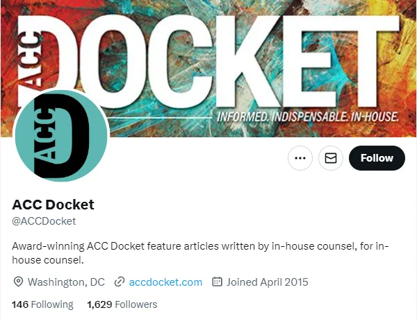 ACC Docket twitter profile screenshots