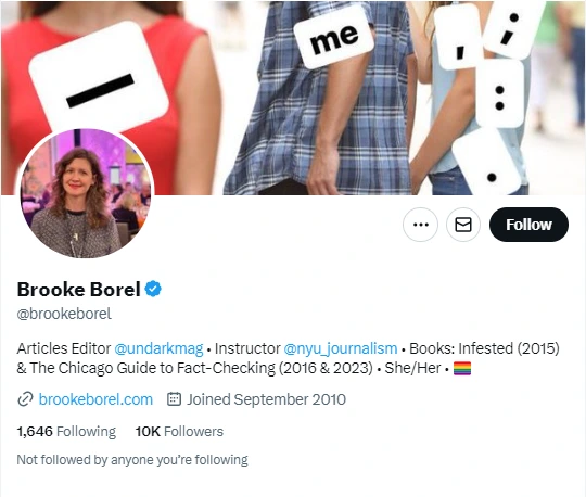 Brooke Borel twitter profile screenshot