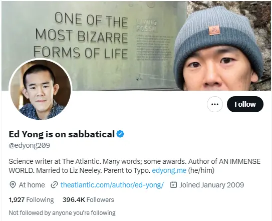 Ed Yong twitter profile screenshot