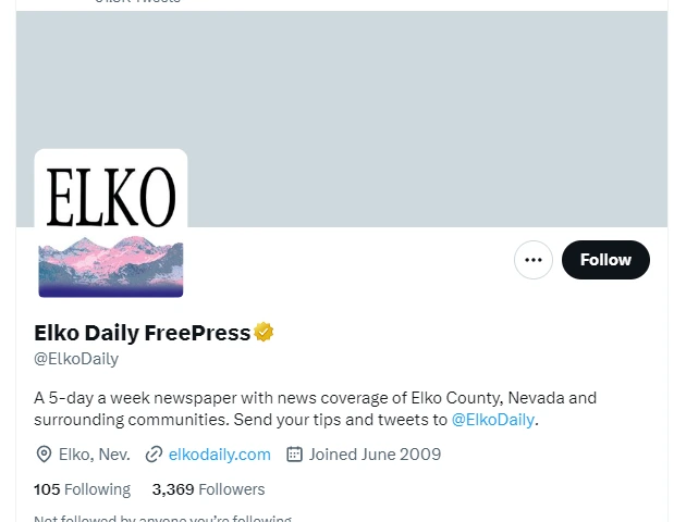 Elko Daily FreePress twitter profile screenshots