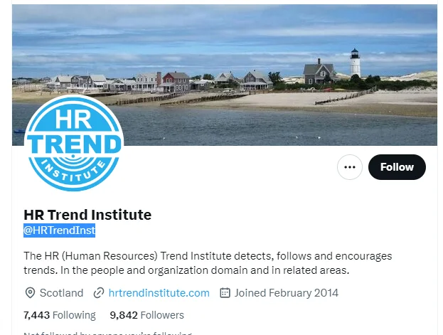 HR Trend Institute twitter profile screenshot