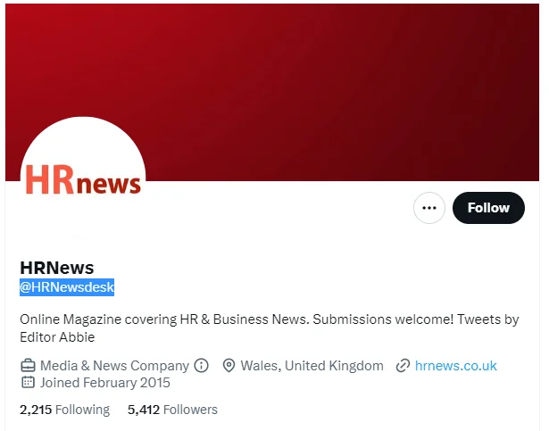 HRNews twitter profile screenshot