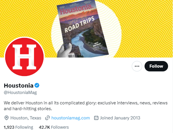 Houstonia twitter profile screenshot