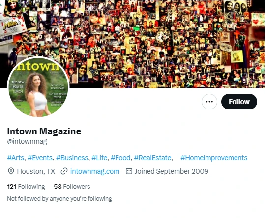 Intown Magazine twitter profile screenshot