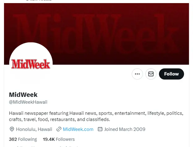 MidWeek twitter profile screenshot