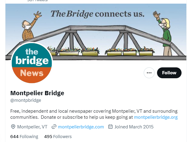 Montpelier Bridge twitter profile screenshot