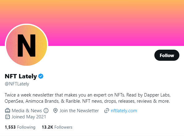 NFT Lately twitter profile screenshot