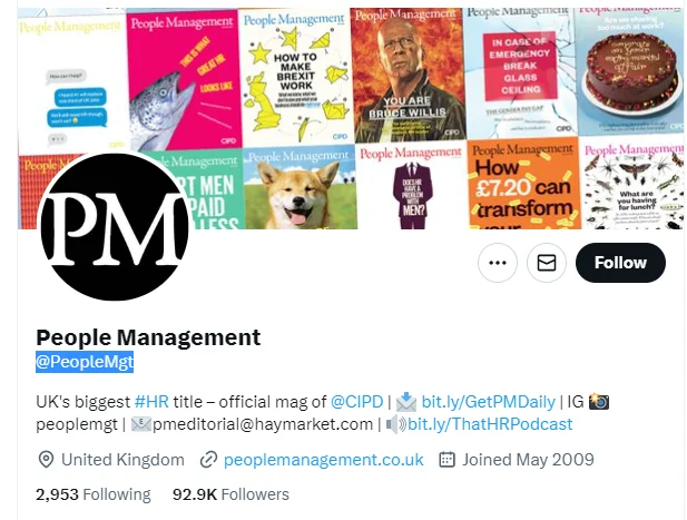 People Management twitter profile screenshot