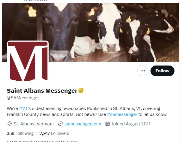 Saint Albans Messenger twitter profile screenshot