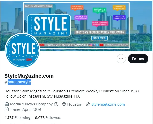 Style Magazine.com twitter profile screenshot