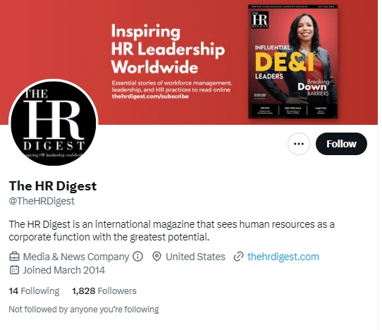 The HR Digest twitter profile screenshot