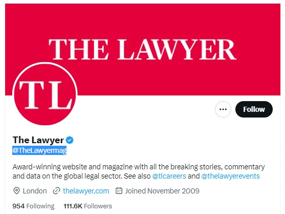 The Lawyer twitter profile screenshots