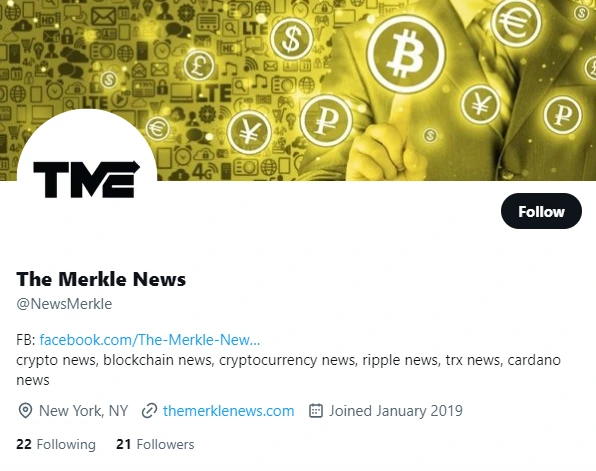 The Merkle News twitter profile screenshot