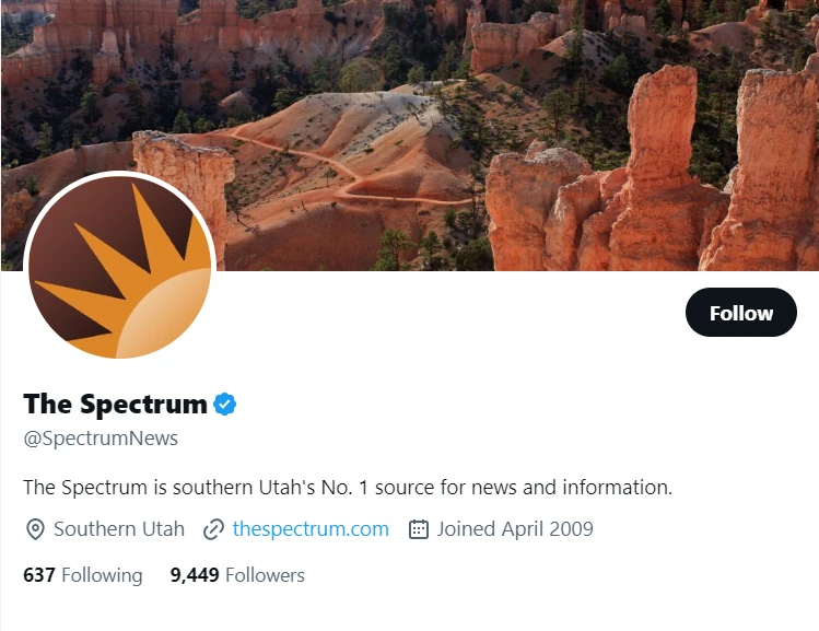 The Spectrum twitter profile screenshots
