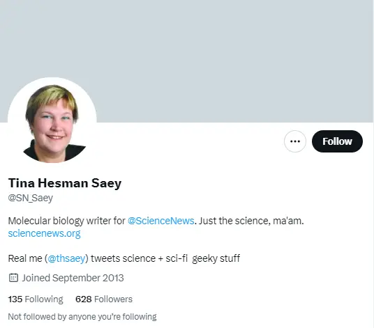Tina Hesman Saey twitter profile screenshot